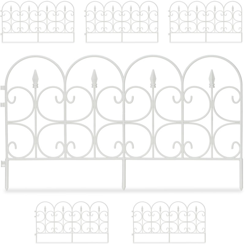 foto del prodotto 12x recinzioni per aiuole in plastica, elegante recinto, con paletti, 8 m, in plastica resistente intemperie, bianco