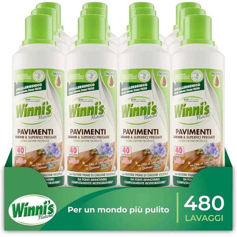 foto del prodotto 12x winni s detersivo pavimenti parquet, legno e superfici pregiate 12x1lt