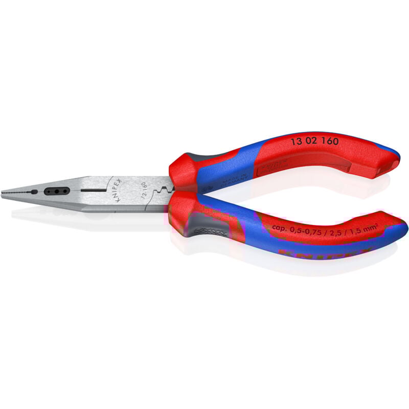foto del prodotto 13 02 160 pinza combinata per elettricisti e cablatori rivestiti in materiale bicomponente bonderizzata nera 160 mm