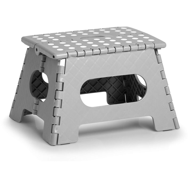 foto del prodotto 13030 sgabello pieghevole, in plastica, grigio, certificato t v, portata fino a 150 kg, ca. 35 x 28 x 22 cm, in plastica, misura piccola zeller