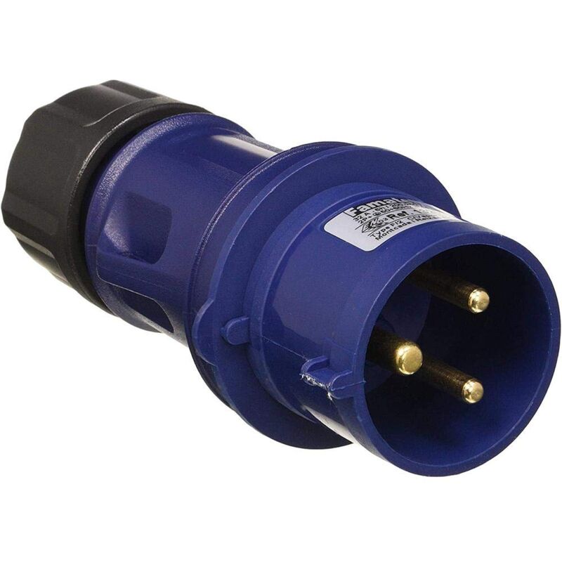 foto del prodotto 13203 spina di montaggio e cablaggio rapido a bassa tensione 2p t 32a 6h 200 250v, ip44, nero, 1 pezzo famatel