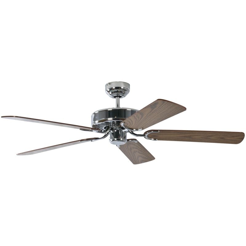 foto del prodotto 13322010132v2 ventilatore a soffitto senza illuminazione potkuri, acciaio, pale quercia, 132 cm pepeo