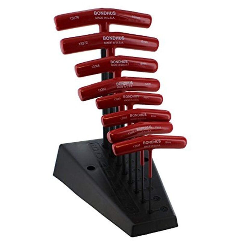 foto del prodotto 13389, set di 8 manici esagonali a t con supporto, dimensioni 2 10 mm, multicolore, taglia unica bondhus