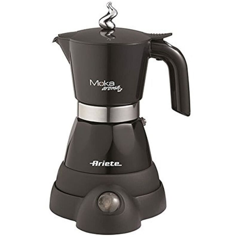 foto del prodotto 1358 moka aroma moka elettrica 2 4 tazze autospegnimento mantenimento temperatura per 30 400 watt nero ariete