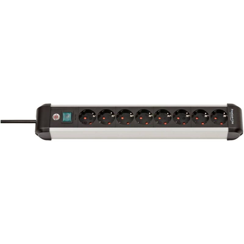 foto del prodotto 1391030800 multipresa con interruttore argento nero schuko 1 pz. brennenstuhl