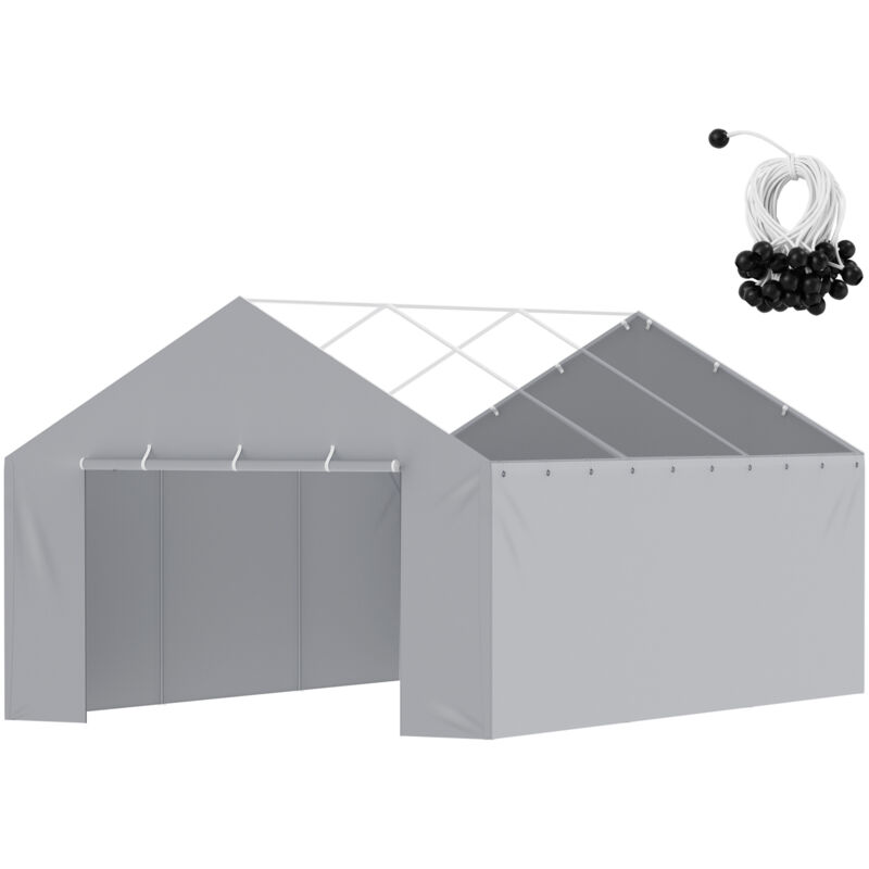 foto del prodotto 13x20 piedi carport copertura di ricambio per parete laterale, telo per tenda da garage resistente, impermeabile e con protezione uv, facile