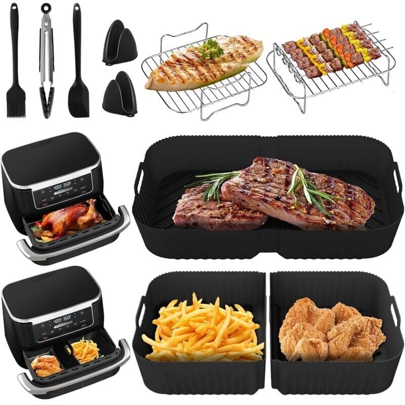 foto del prodotto 14 pi ces silicone accessoires air fryer pour friteusesilicone accessoires air fryer pour friteuse,silicone moule air fryer pour 10.4 l af500eu,