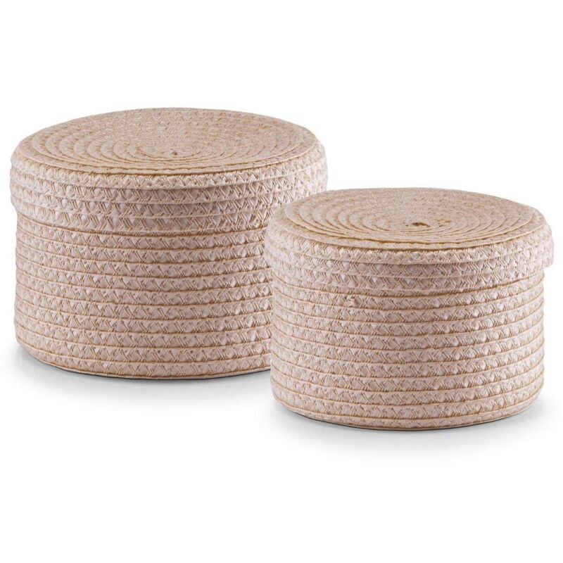 foto del prodotto 14123 set di cesti con coperchio, pp, beige, 0.1x17.5x12.5 cm, 2 unità - zeller