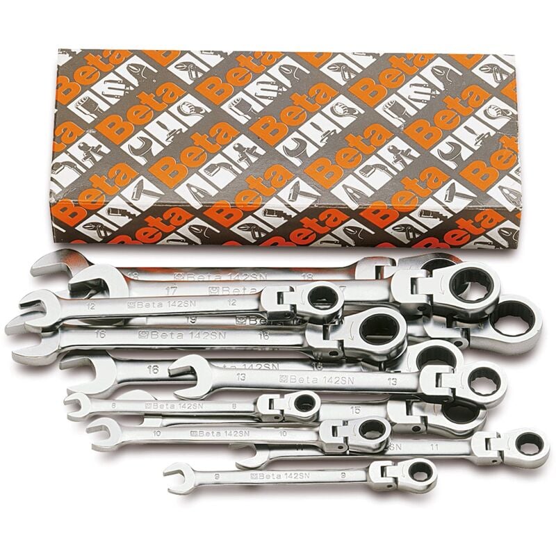 foto del prodotto 142sn s13 chiavi a cricchetto snodate 13 pezzi, utensili professionali per svitare e serrare viti di diverse dimensioni, acciaio di qualit e design