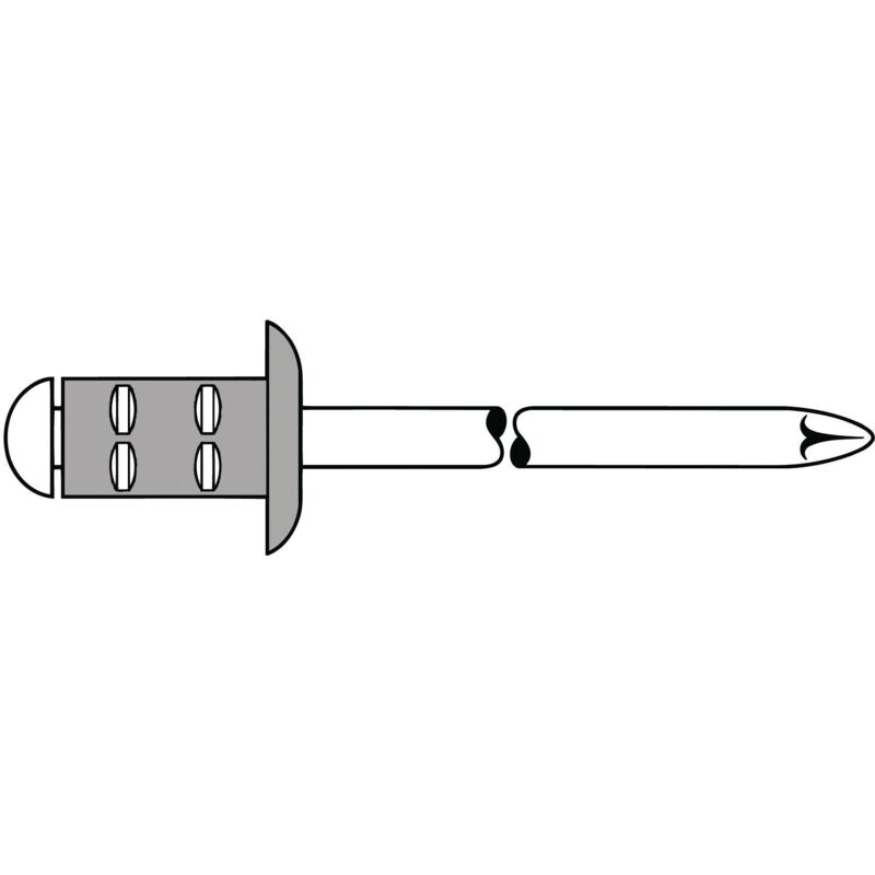 foto del prodotto 1433847 rivetto x l 3.2 mm x 11 mm acciaio alluminio 100 pz. gesipa