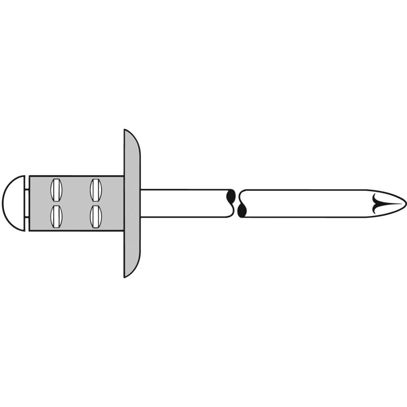 foto del prodotto 1433852 rivetto x l 4.8 mm x 10 mm acciaio alluminio 25 pz. gesipa