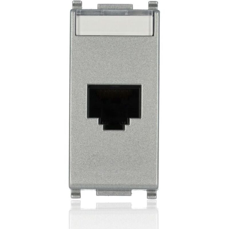 foto del prodotto 14339.11.sl - presa rj45 netsafe cat5e utp silver plana - vimar