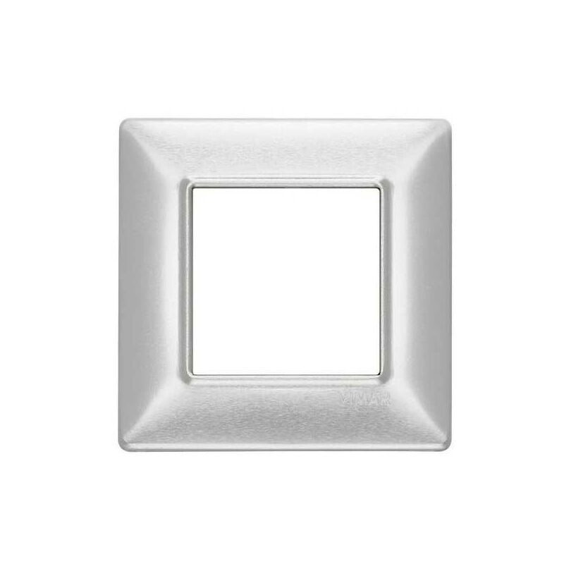 foto del prodotto 14642.81 plana placca 2 moduli in metallo, alluminio, argento spazzolato - vimar