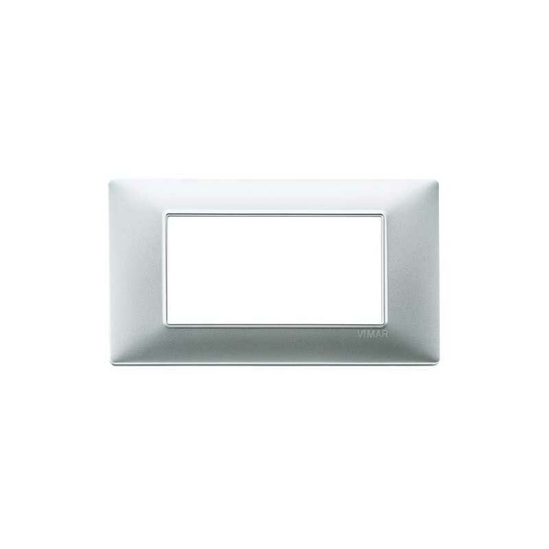 foto del prodotto 14654.20 placca 4 moduli argento opaco plana