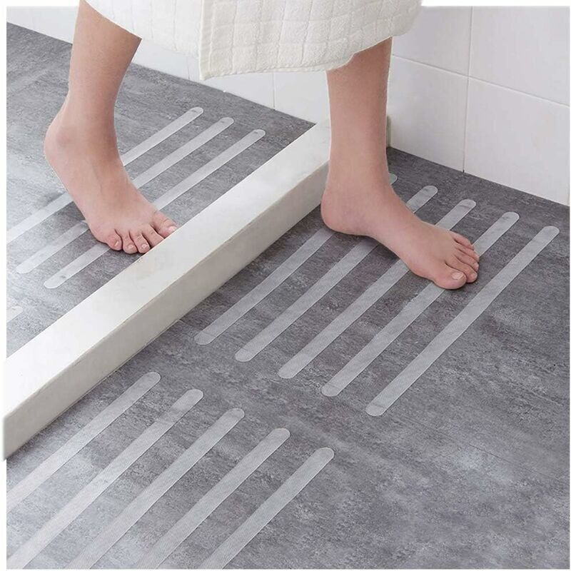 foto del prodotto 15 pezzi adesivi antiscivolo adesivi per doccia strisce di sicurezza per il bagno strisce antiscivolo trasparenti autoadesive adesivi per vasche da