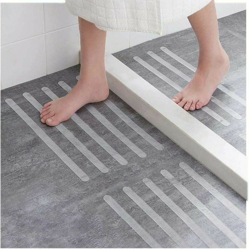 foto del prodotto 15 pezzi adesivi antiscivolo per doccia nastro di sicurezza per bagno striscia antiscivolo trasparente autoadesiva adesivi per doccia da bagno
