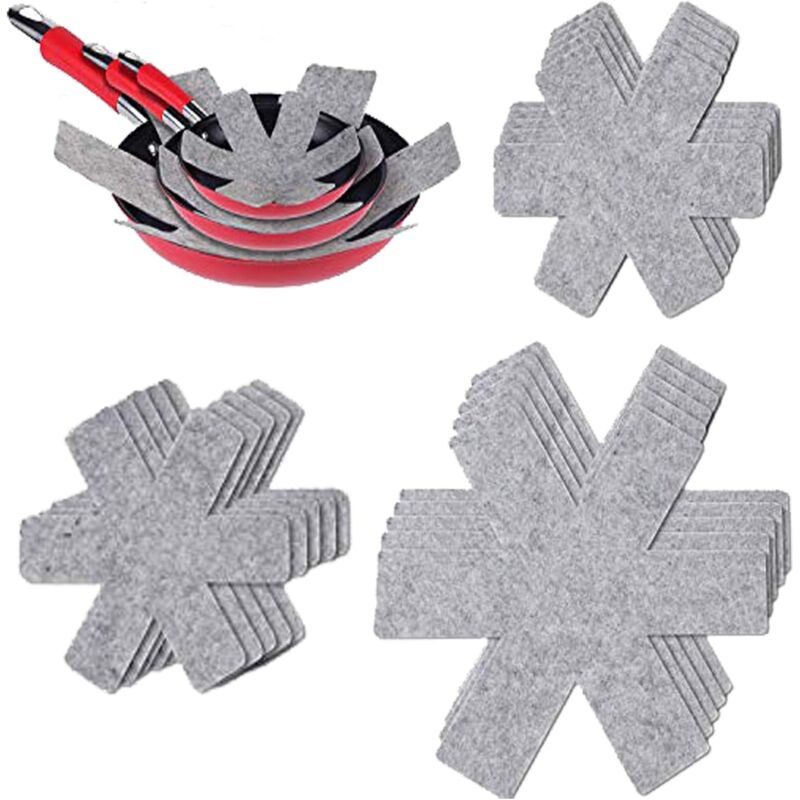 foto del prodotto 15 pezzi pan saver pot protector, resistente al calore, antiscivolo, per padelle, pentole e ciotole grigio