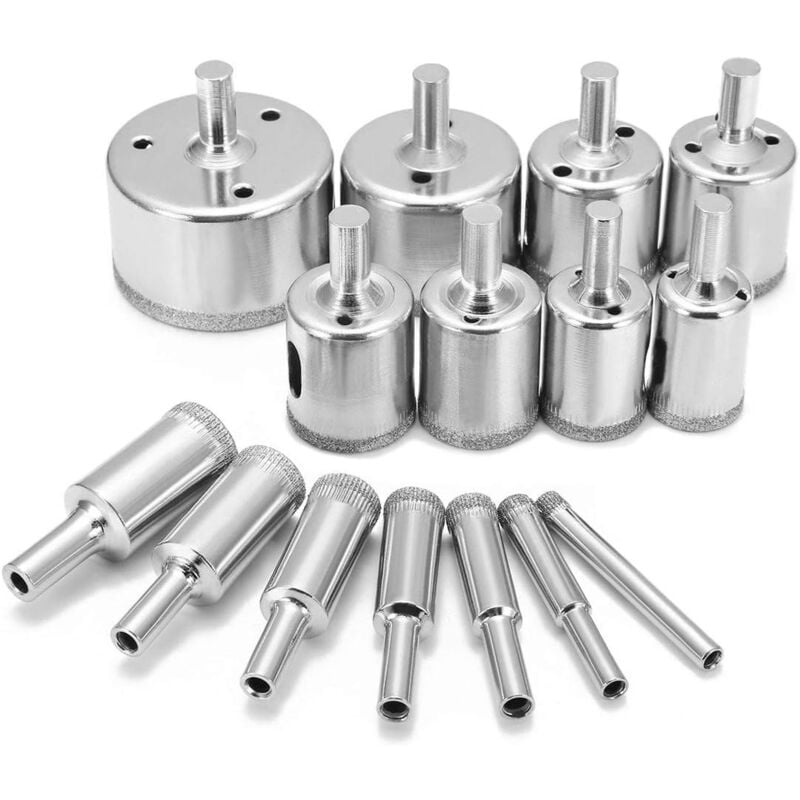 foto del prodotto 15 punte diamantate, seghe a tazza per vetro, ceramica, marmo, piastrelle, 6 50 mm