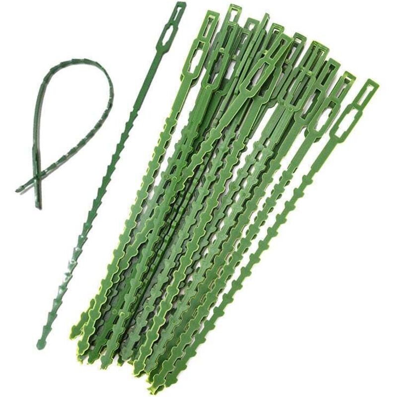foto del prodotto 150 fascette regolabili per piante, fascette a torsione, fascette in plastica riutilizzabili, fascette per cavi da giardino, fascette regolabili per