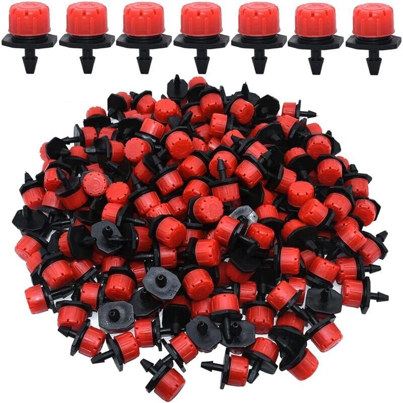foto del prodotto 150 pezzi di gocciolatori per irrigazione a goccia, ugelli per irrigatori da giardino, irrigazione a goccia automatica regolabile a 360 per piante