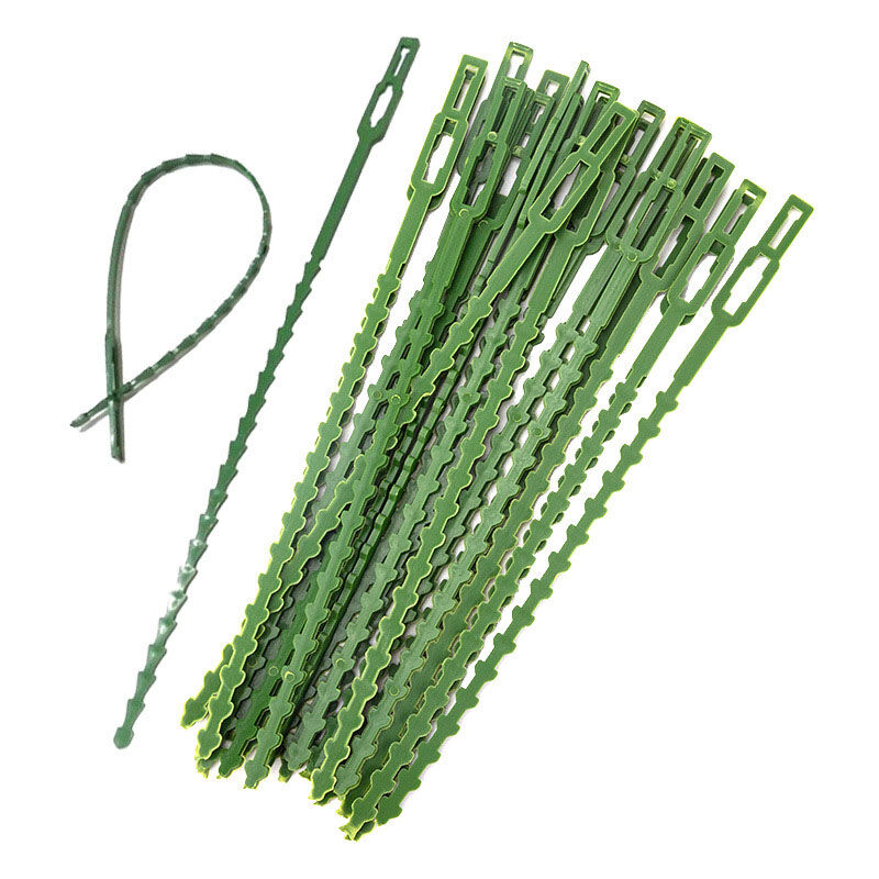 foto del prodotto 150 pezzi fascette per piante regolabili fascette per cavi in plastica riutilizzabili fascette per cavi da giardino fascette per piante regolabili da