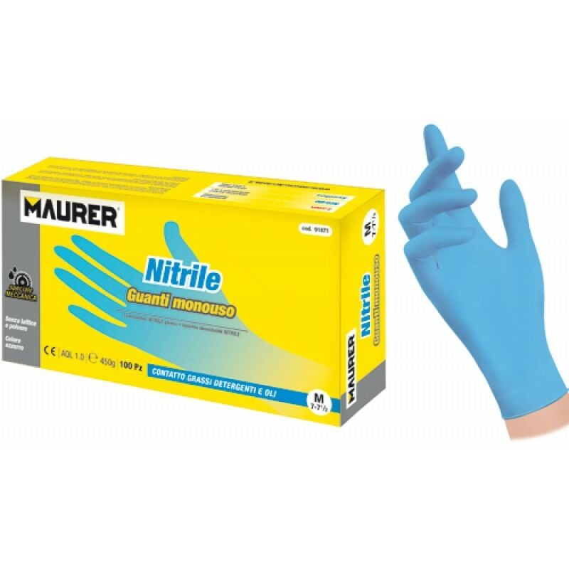 foto del prodotto 15030635 guanto monouso in nitrile formato della scatola 8 l 100, cranberry maurer