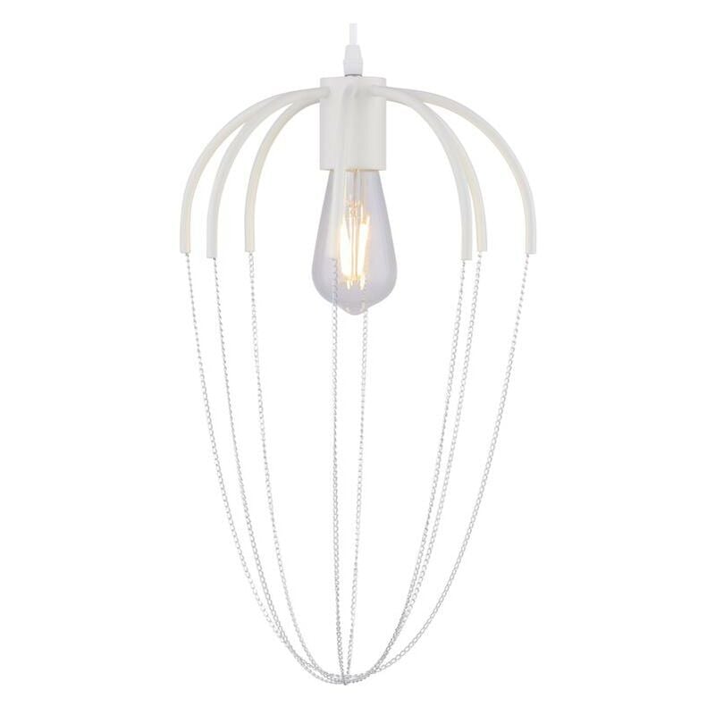 foto del prodotto 15036w sospensione metallo bianco 1xe27 globo