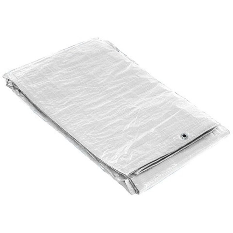 foto del prodotto 15070055 telone impermeabile rinforzato 4x6 circa con occhielli metallici, telone de protezione durevole, colore bianco, 4 x 6 metri - saturnia