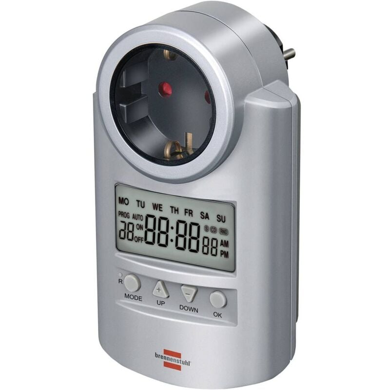 foto del prodotto 1507500 timer a spina analogico digitale settimanale 3680 w ip20 funzione di conto alla rovescia, funzione brennenstuhl