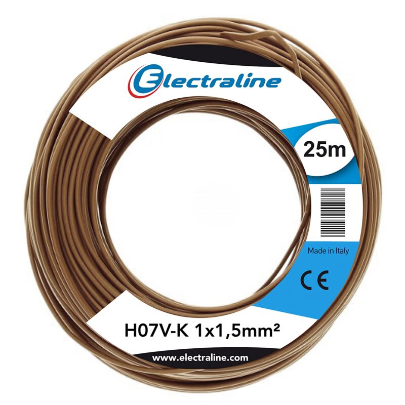 foto del prodotto 15082 cavo n07v k, sezione 1x1.5 mm, 25 mt, marrone electraline