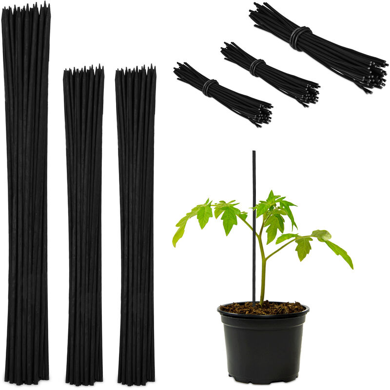 foto del prodotto 150x canne di bamb 30 cm, set 150 bastoni 5 mm , paletto sostegno per piante rampicanti o decorazione, nere