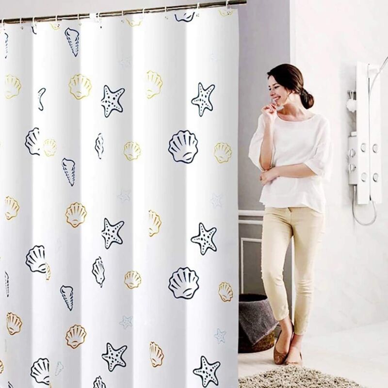 foto del prodotto 150x200cm tenda doccia in tessuto antimuffa, tessuto impermeabile, antimuffa, impermeabile, antibatterico, lavabile, poliestere, compresi ganci per