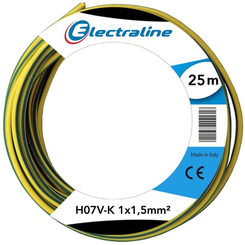 foto del prodotto 15102 cavo unipolare n07v k, sezione 1x1.5 mm, 25 mt, verde giallo electraline