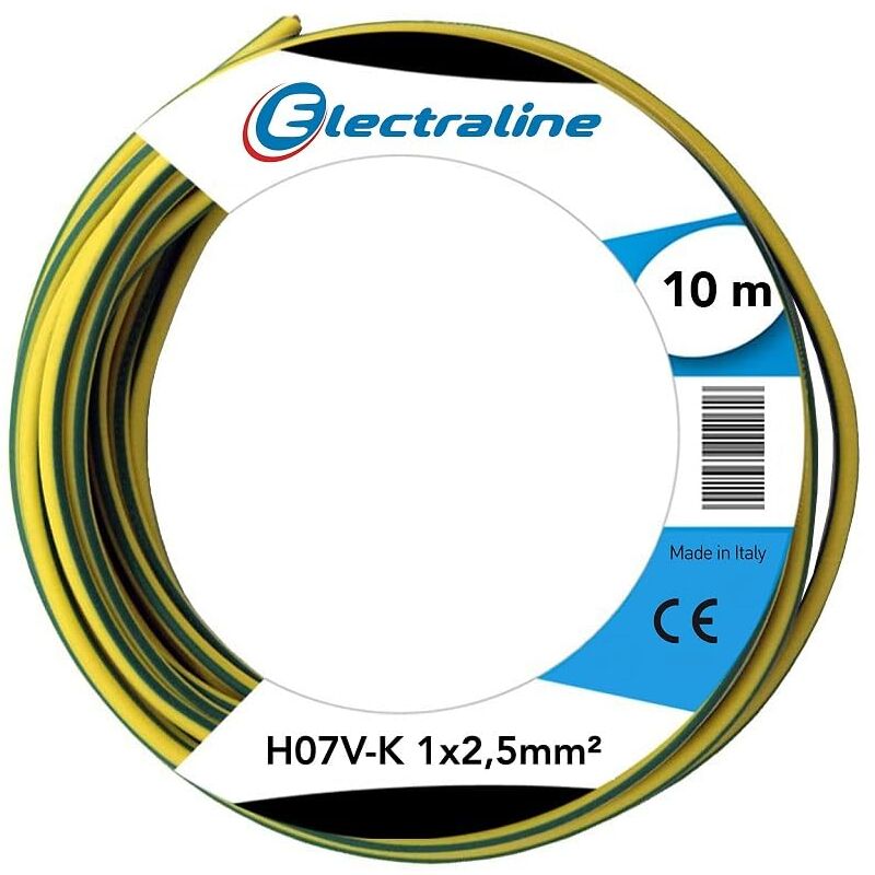 foto del prodotto 15171 cavo unipolare n07v k, sezione 1x2.5 mm, 10 mt, verde giallo electraline