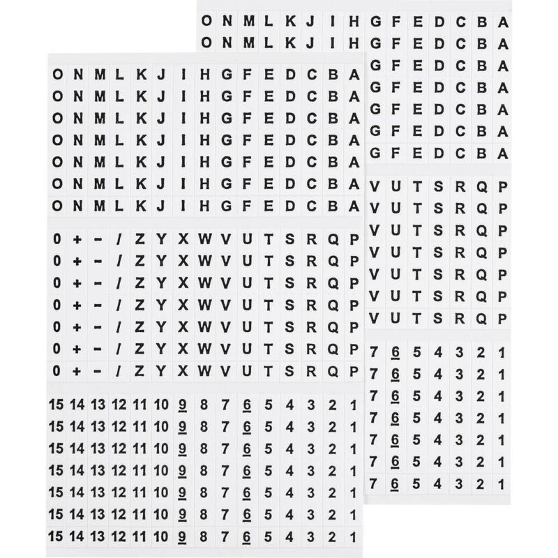 foto del prodotto 1565168 etichetta segnacavi prestampata legenda segnacavi a - z, , -, 0 - 15 606616 - tru components