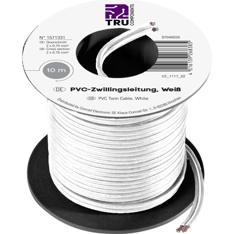 foto del prodotto 1571331 cavo per cablaggi 2 x 0.75 mm bianco 10 m - tru components