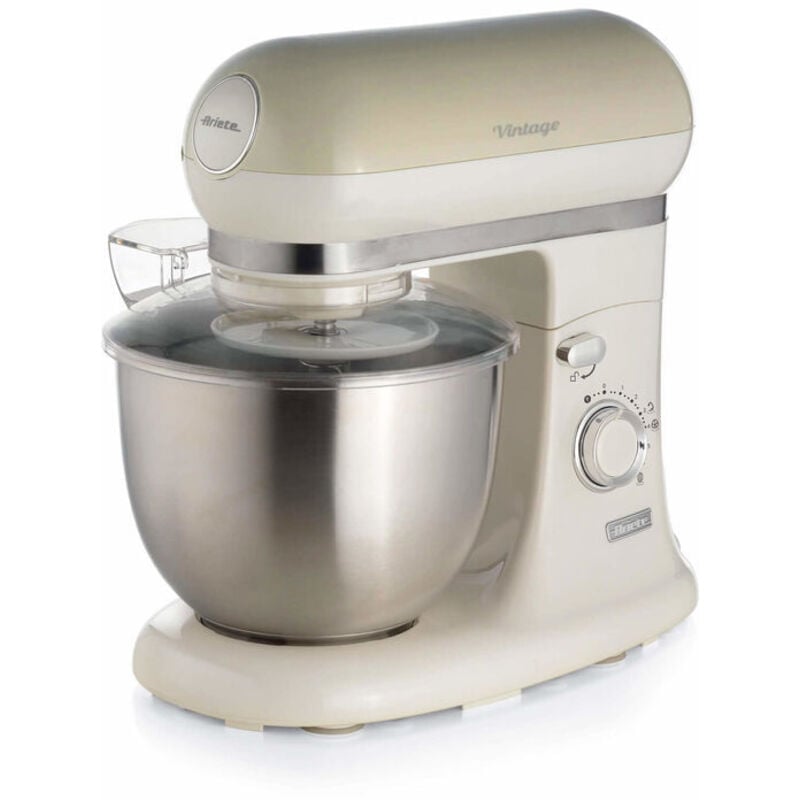 foto del prodotto 1588 impastatrice planetaria - pane, pizza e dolci - 7 velocità - 3 fruste - 5,5 litri - acciaio inox - 2400 watt - linea vintage - beige - ariete