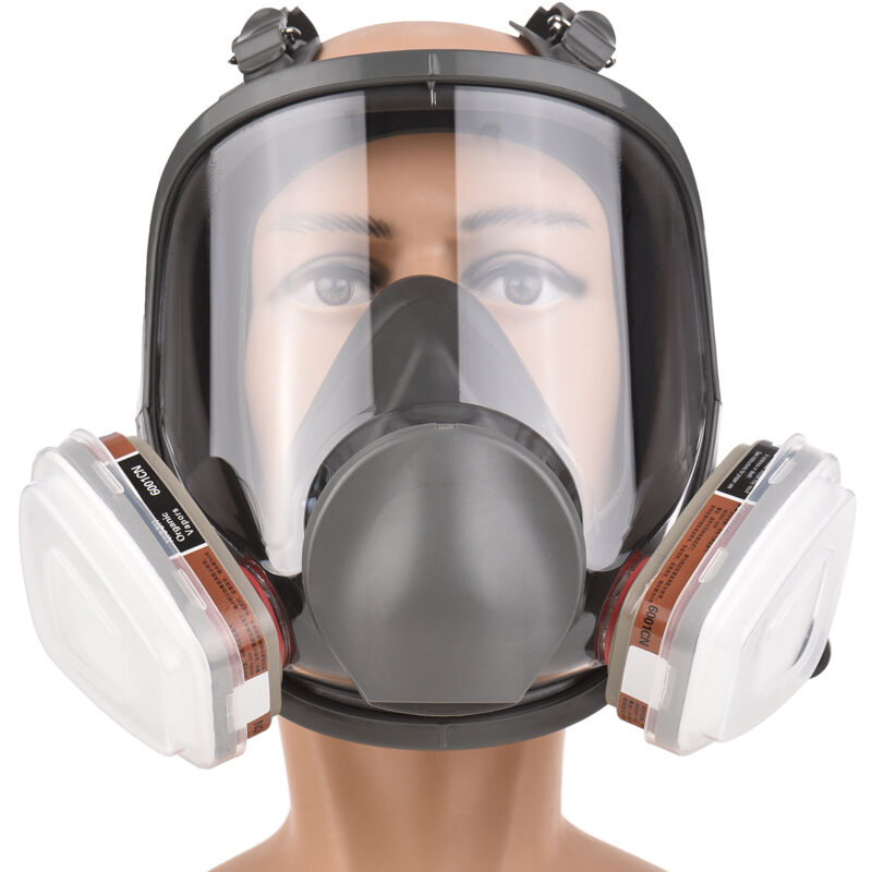 foto del prodotto 16 in 1 respiratore riutilizzabile a pieno facciale, gas di vapore organico, ampio campo visivo per verniciatura, lucidatura, saldatura e altre