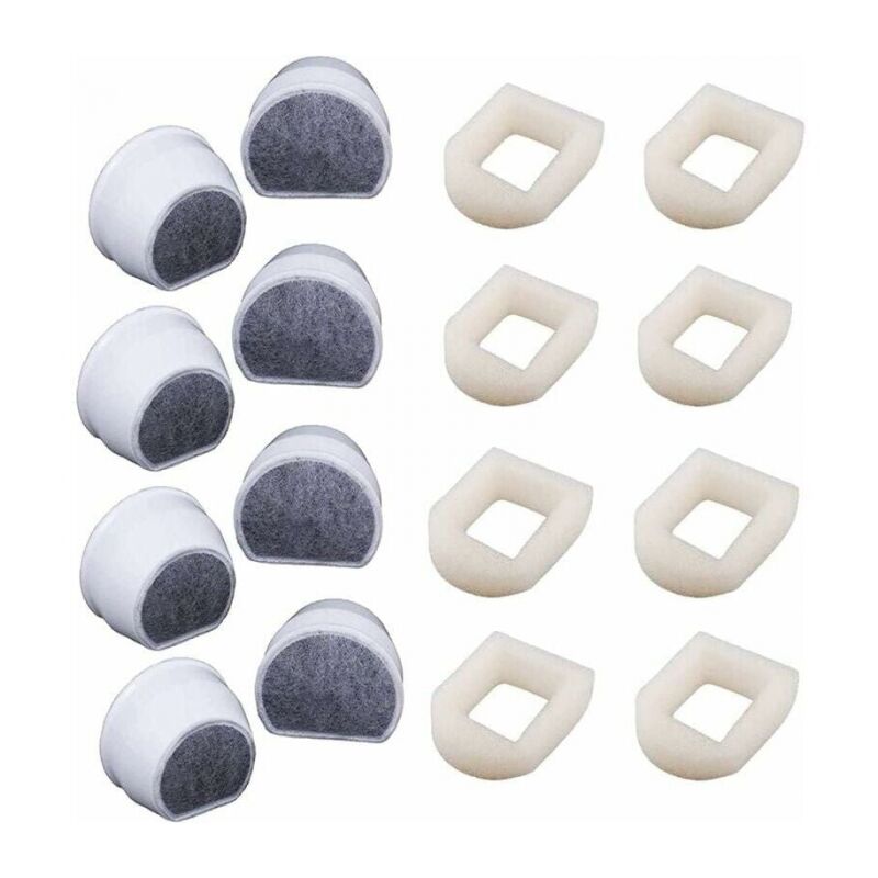 foto del prodotto 16 pezzi prefiltri in schiuma e filtro al carbone compatibili con fontane petsafe drinkwell inox 360 avalon pagoda seascape e fontane sedona, filtro