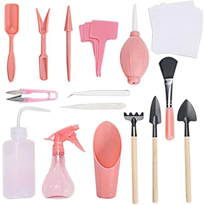 foto del prodotto 16 piece bonsai tool kit mini succulent plant transplanting gardening tools