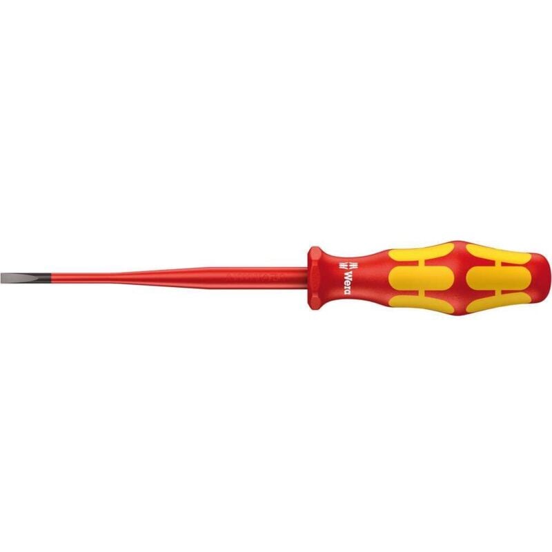 foto del prodotto 160 is vde cacciavite a taglio larghezza della lama 5.5 mm lunghezza della lama 125 mm din en 60900 wera