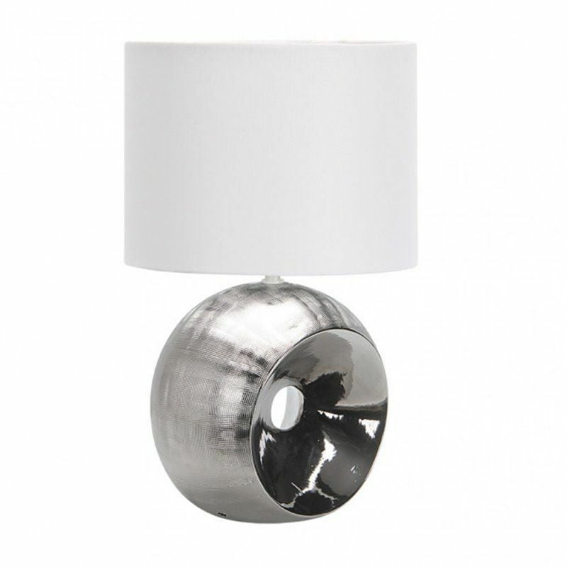 foto del prodotto 160071020 ceramica ea 1xe27 paralume cromato bianco 52x30x30 cm fabrilamp