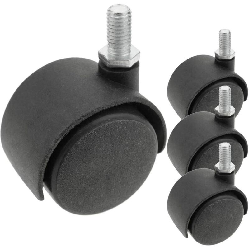 foto del prodotto 1615k2 set di 4 ruote gemellate da mm.40 con perno filettato m10 kippen