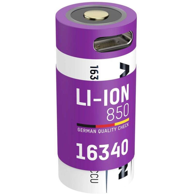 foto del prodotto 16340 batteria ricaricabile usb c 16340 li ion 3.6 v 850 mah ansmann