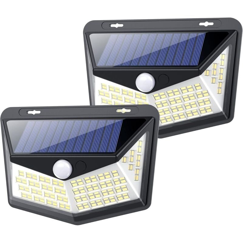 foto del prodotto 164 luci solari a led per esterni, luci solari con sensore di movimento, raggio di illuminazione super luminoso di 270 , luce da parete a energia