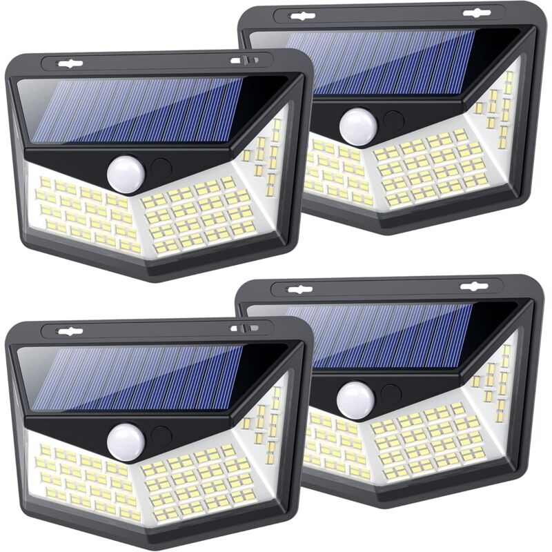 foto del prodotto 164 luci solari a led per esterni, luci solari con sensore di movimento, raggio di illuminazione super luminoso di 270 , luce da parete a energia