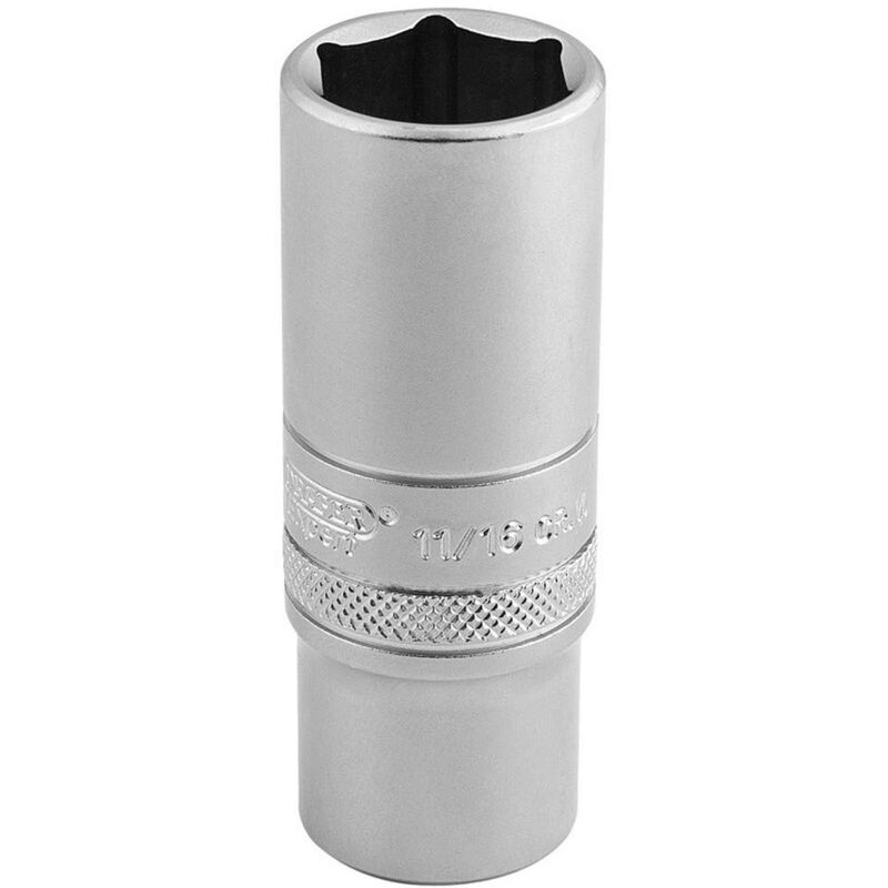 foto del prodotto 16585 chiave a bussola metrica con attacco quadro da 3 8 , hi torq, profondit 17 mm, colore blu draper