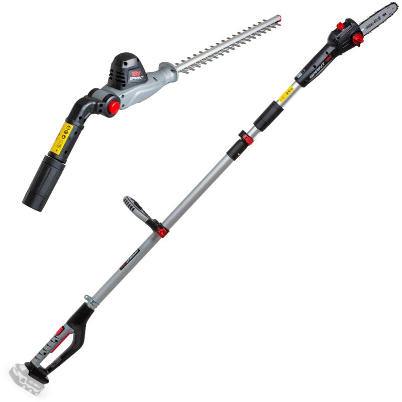 foto del prodotto 1697252 18psh potatore telescopico a batteria agli ioni di litio da 18 v con palo da 20 cm e tagliasiepi da 41 cm, solo corpo macchina, asta