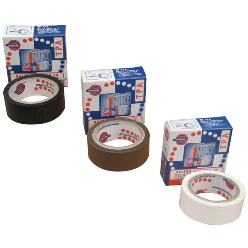 foto del prodotto 16rotoli nastro telato mm. 19x2,7 mt. col. bianco