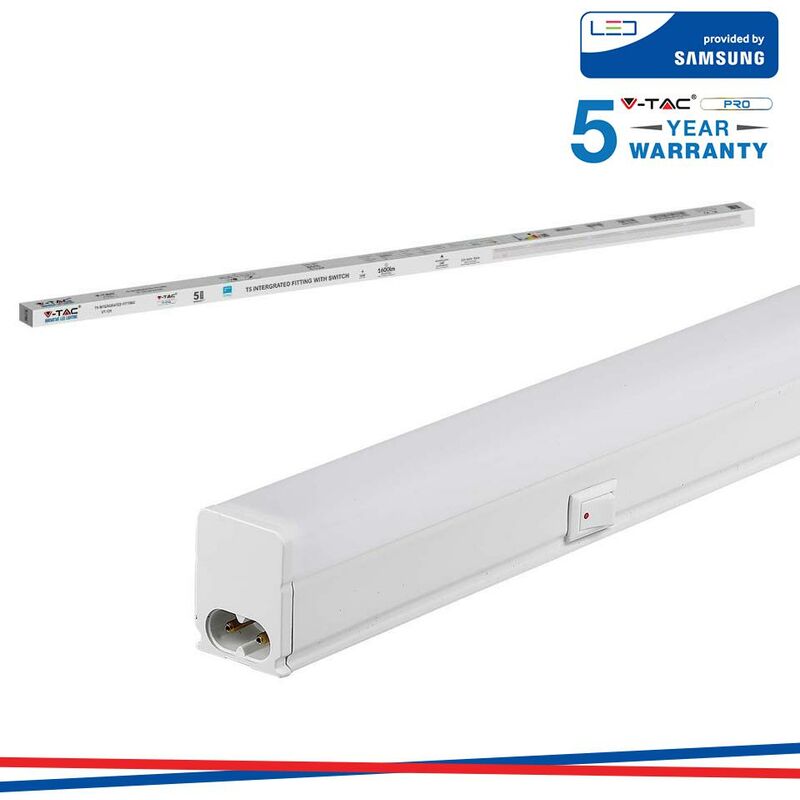 foto del prodotto 16w led batten fitting quadrata samsung chip t5 120cm 6500k luce fredda